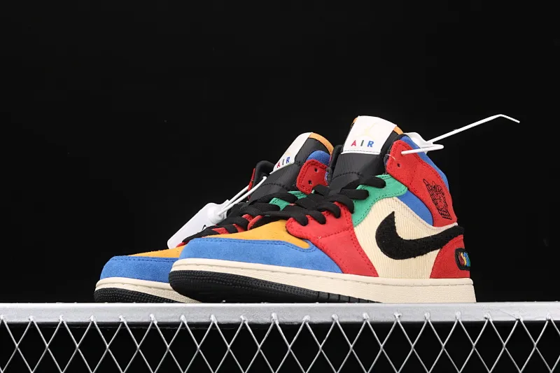 All categories Air Jordan Jordan series basketball shoes Air Jordan 1 Mid Blue The Great x Air Jordan 1 Mid AJ1 Joe 1 mid-top "colorful stitching" basketball shoes CU2805-100
